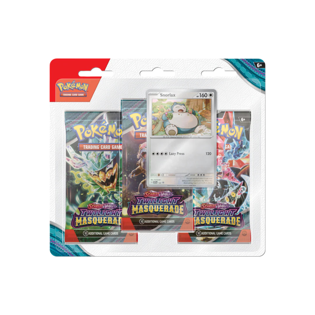Pokémon Scarlet & Violet Twilight Masquerade 3 Pack Blister Snorlax Ghost Cards