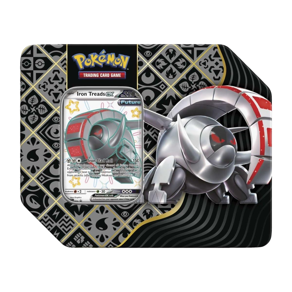 Pokémon Scarlet & Violet Paldean Fates Iron Treads EX Premium Tin Ghost Cards